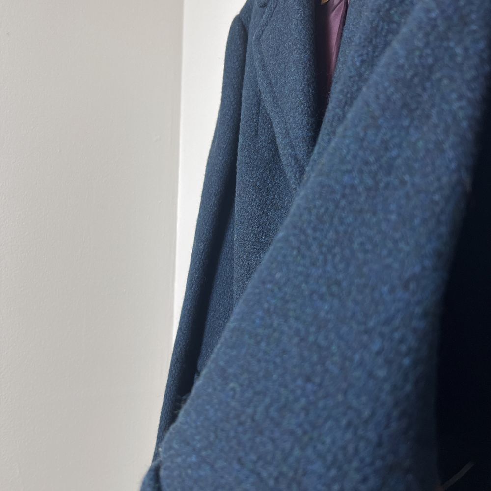 Pendleton Women's XL‎ Vintage Virgin Wool Navy Blue Pea Coat Classic Tailored - Picture 3 of 5